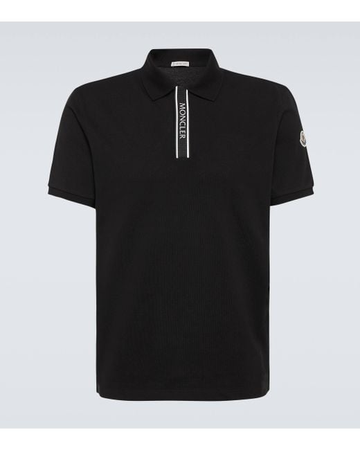 Polo en coton a logo Moncler pour homme en coloris Black