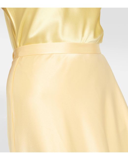 Polo Ralph Lauren Yellow Satin Maxi Skirt