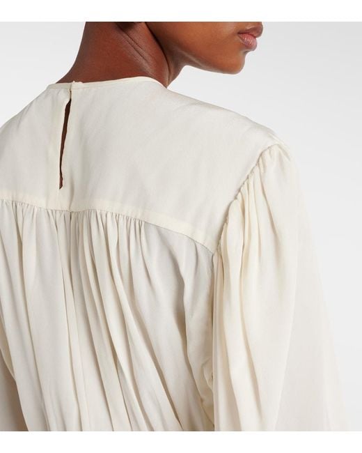 Isabel Marant White Gelina Crepe De Chine Blouse