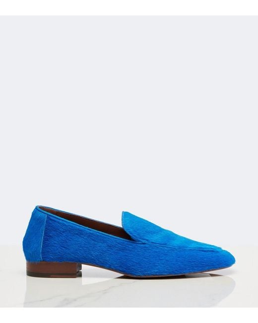 Dries Van Noten Blue Calf Hair Loafers