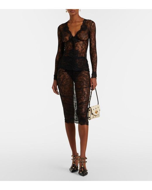 Valentino Blue Floral Sheer Lace Cardigan