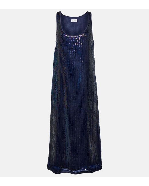 Velvet Blue Alena Sequined Midi Dress