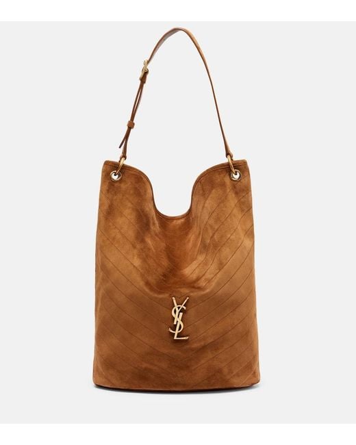 Saint Laurent Brown Bucket Bag Niki Cassandre Aus Veloursleder