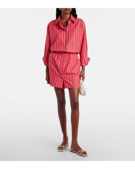 Frankie Shop Red Hemd Lui Aus Baumwollpopeline