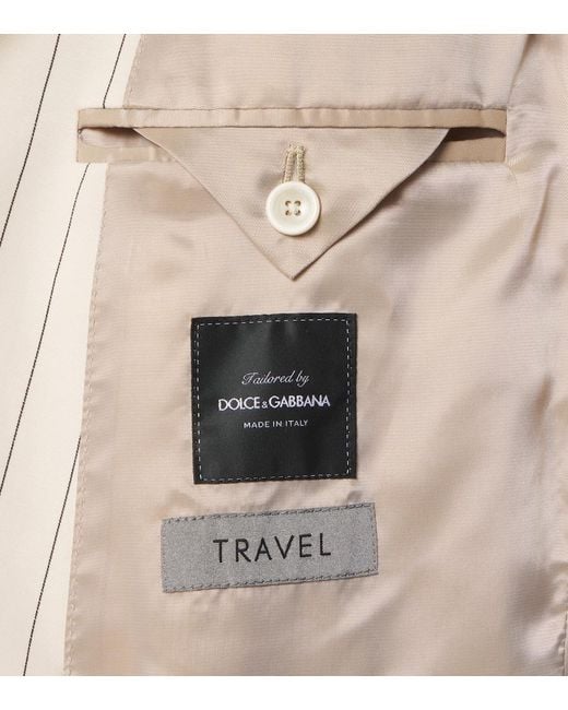Dolce & Gabbana Natural Striped Cotton-Blend Blazer for men