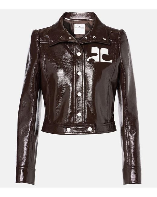 Courreges Black Reedition Vinyl Jacket
