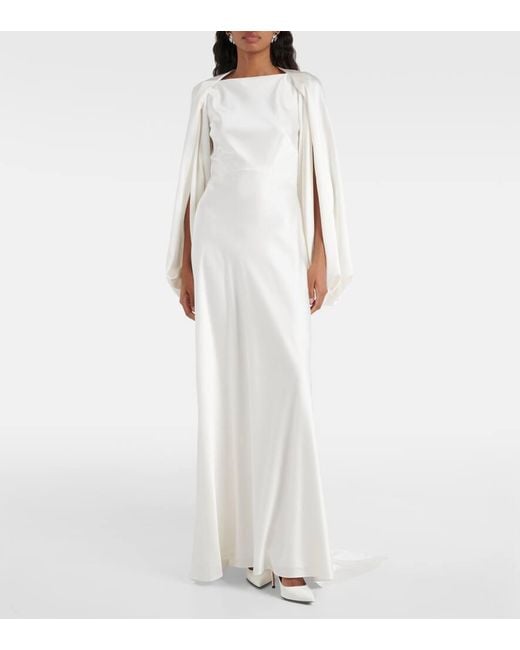 Roksanda White Bridal Robe Kami aus Seidensatin