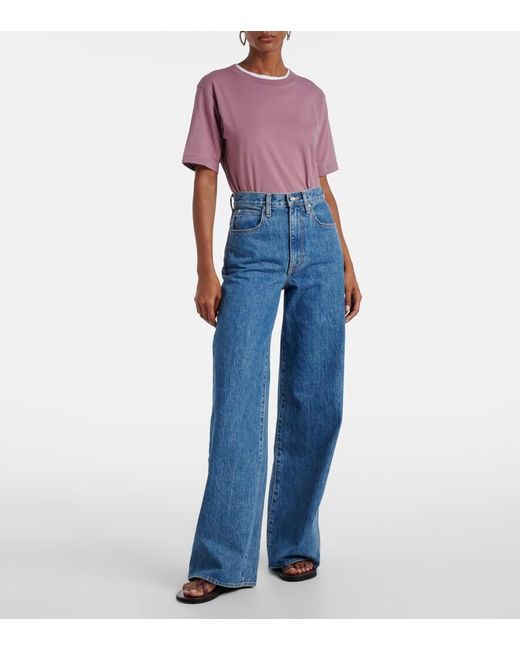 SLVRLAKE Denim Blue Eva High-Rise Wide-Leg Jeans