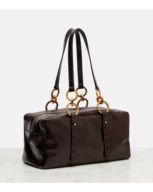 Prada Brown Dangle Medium Leather Shoulder Bag