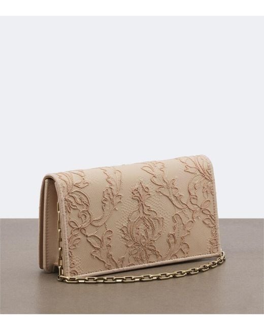 Christian Louboutin Natural Bettina Small Lace Crepe Satin Clutch