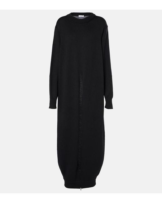 Alaïa Black Wool Sweater Dress