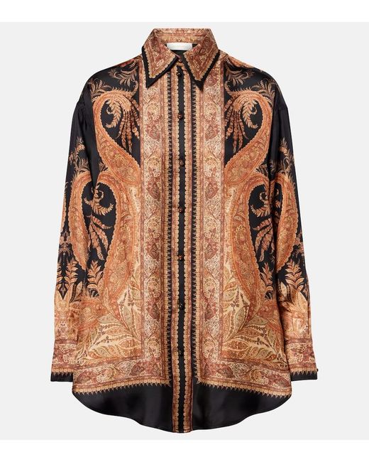 Chemise Hypnotic En Soie Zimmermann en coloris Brown