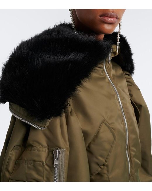 Chaqueta Bomber Acolchada Con Capucha Simone Rocha de color Green