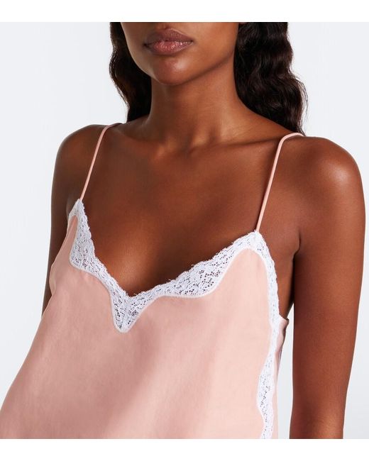 Posse Pink Tabitha Lace-Trimmed Top