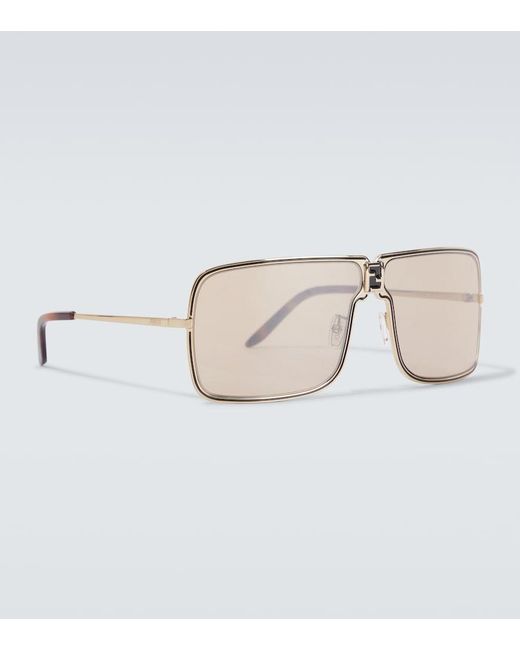 Fendi Natural Ness Rectangular Sunglasses for men