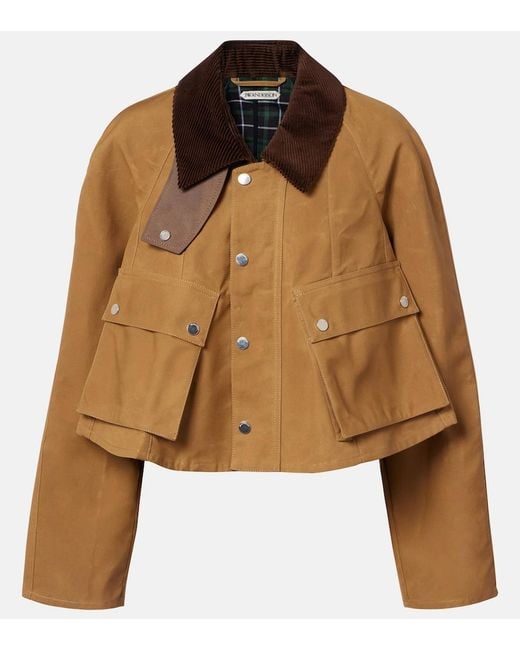 J.W. Anderson Brown Corduroy-Trimmed Cropped Cotton Jacket