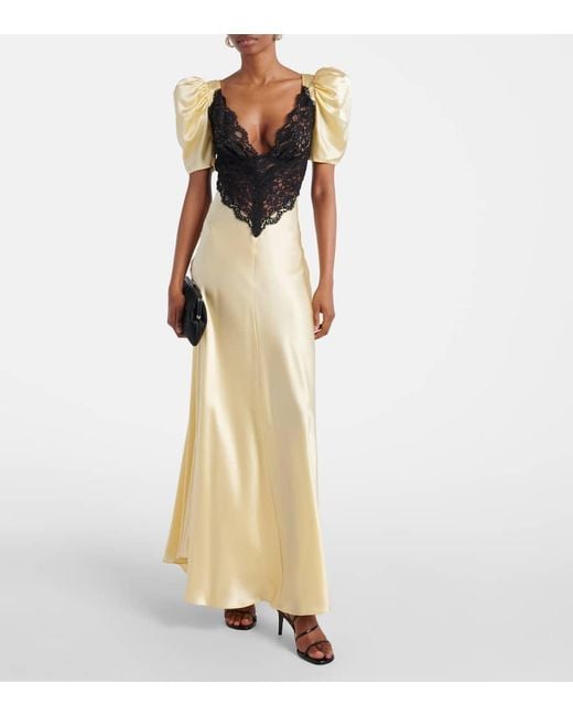 Rodarte Metallic Robe Aus Seide Mit Spitze