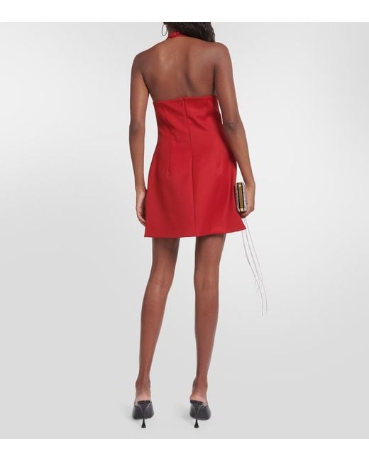 Magda Butrym Red Halterneck Virgin Wool Minidress