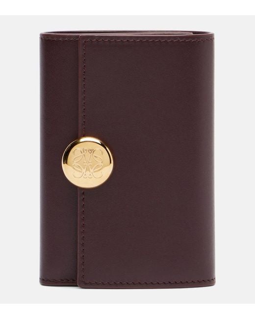 Loewe Purple Pebble Small Leather Wallet