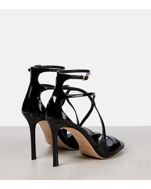 Jimmy Choo Black Sandalen Azia 95 Aus Lackleder
