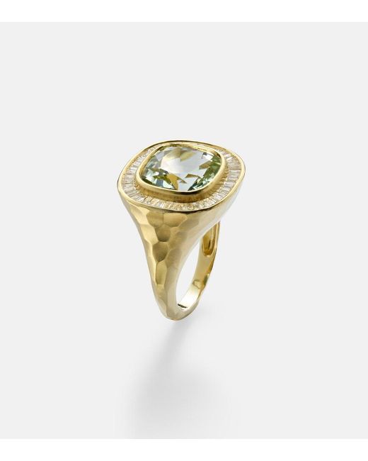 Octavia Elizabeth White Chroma 18Kt Ring With Diamonds And Beryl