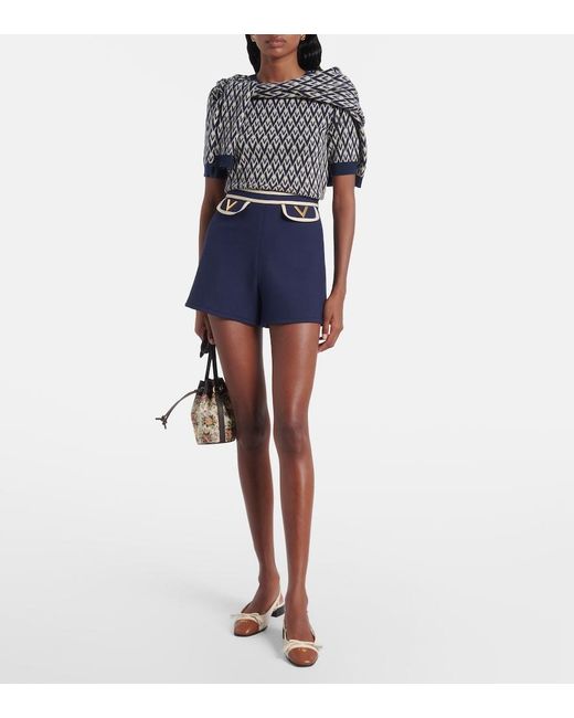 Valentino Black Toute La V Virgin Wool Sweater