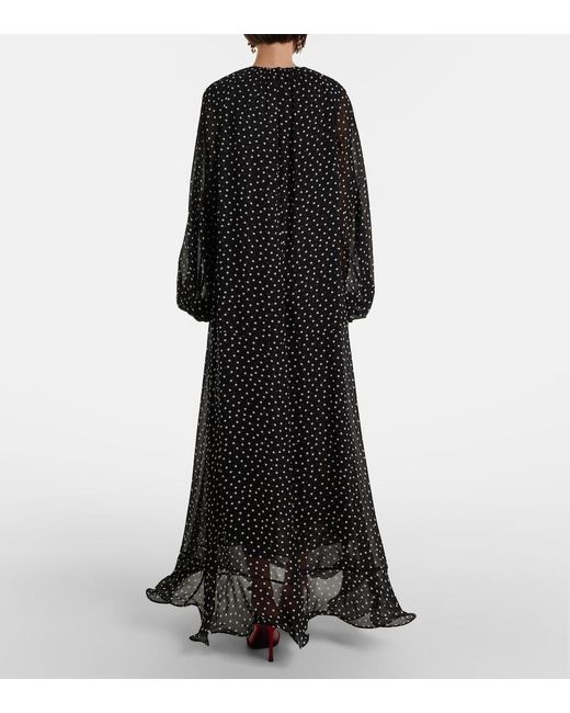 Dorothee Schumacher Black Dancing Dots Polka-Dot Maxi Dress