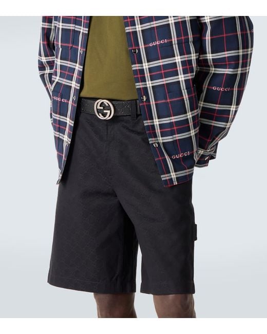 Gucci Black Interlocking G Reversible Leather Belt for men