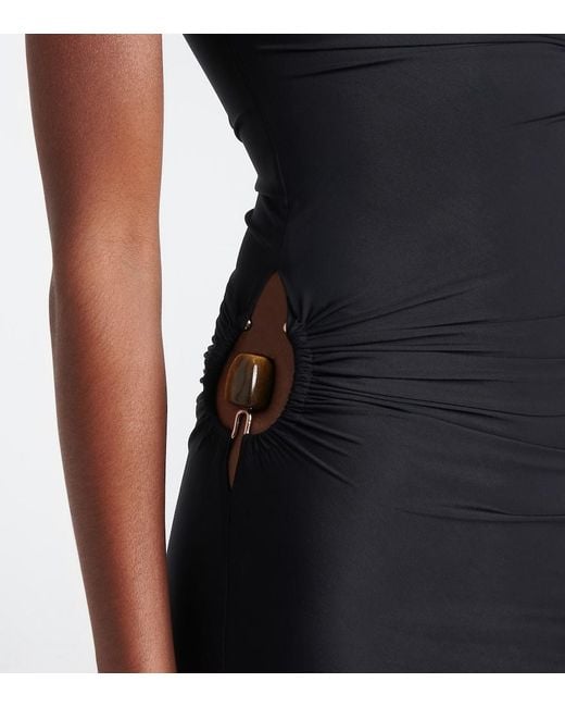 Christopher Esber Black Orbit Ruched Minidress