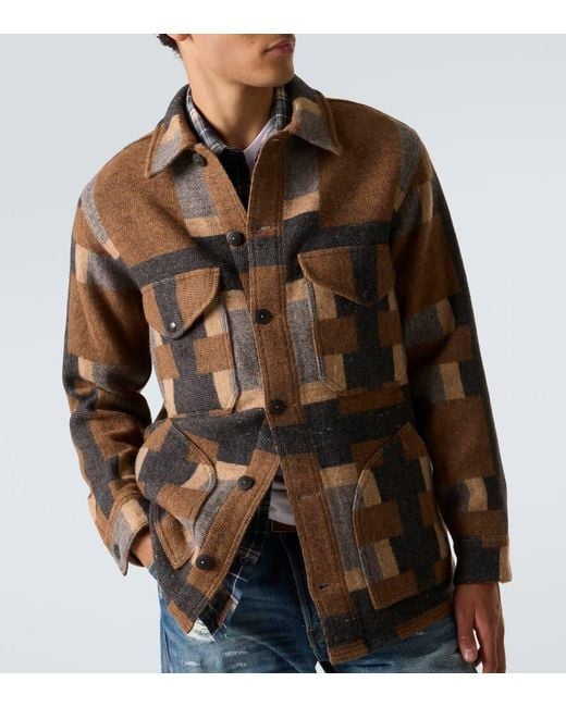 RRL Hemdjacke Aus Einem Wollgemisch in Brown für Herren