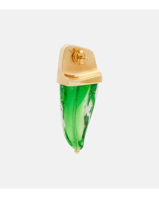 Bottega Veneta Green Prisma Glass Earrings