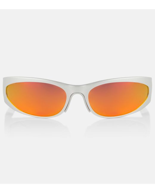 Balenciaga Orange Reverse Xpander Oval Sunglasses