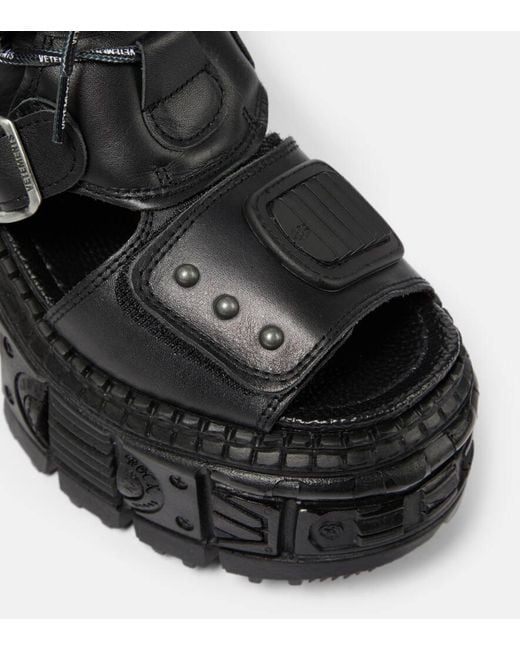 Vetements Black Leather Platform Boots