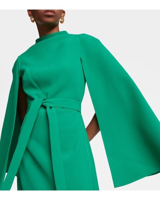 Safiyaa Green Crepe Maxi Dress