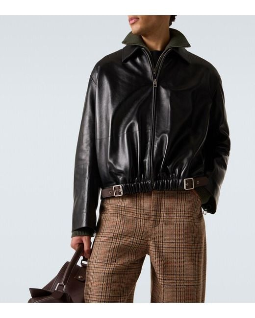 Loewe Black Leather Jacket for men
