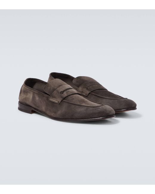 Mocassins L'Asola en daim Zegna pour homme en coloris Brown