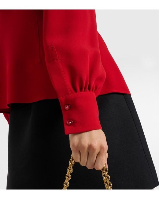 Valentino Red Cady Couture Blouse