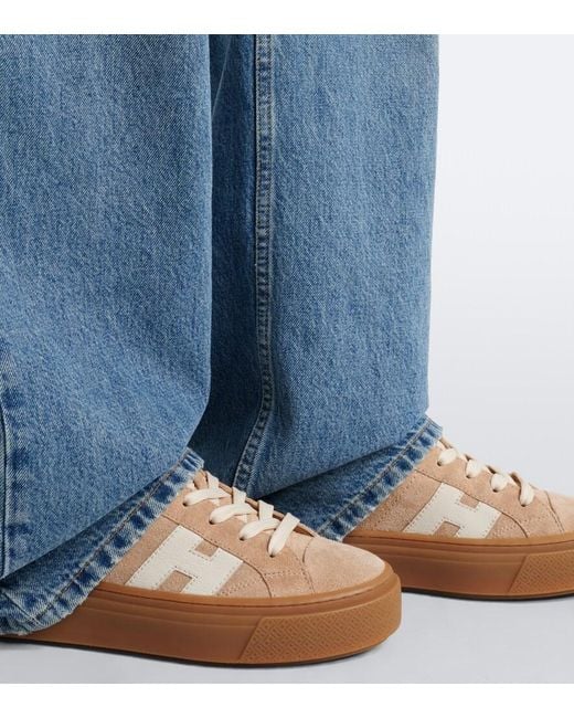 Hogan Natural Crosswind Suede Platform Sneakers