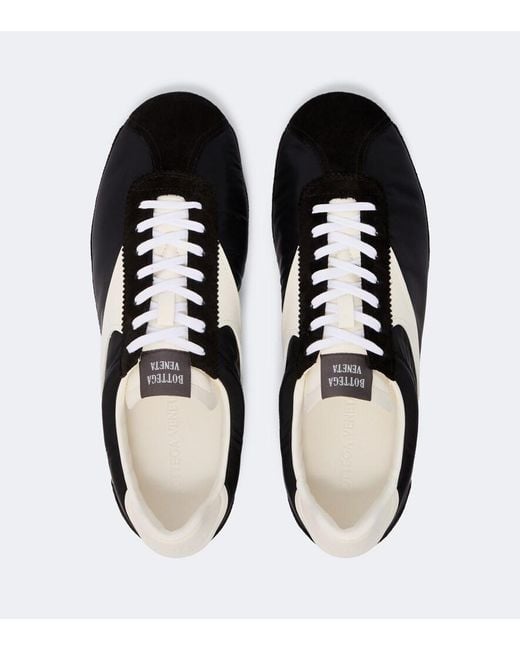 Bottega Veneta Black Shot Suede-Trimmed Sneakers for men