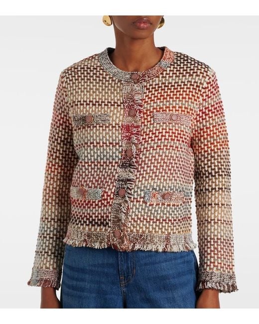 Veronica Beard Pink Sariyah Cotton And Wool-Blend Knit Jacket