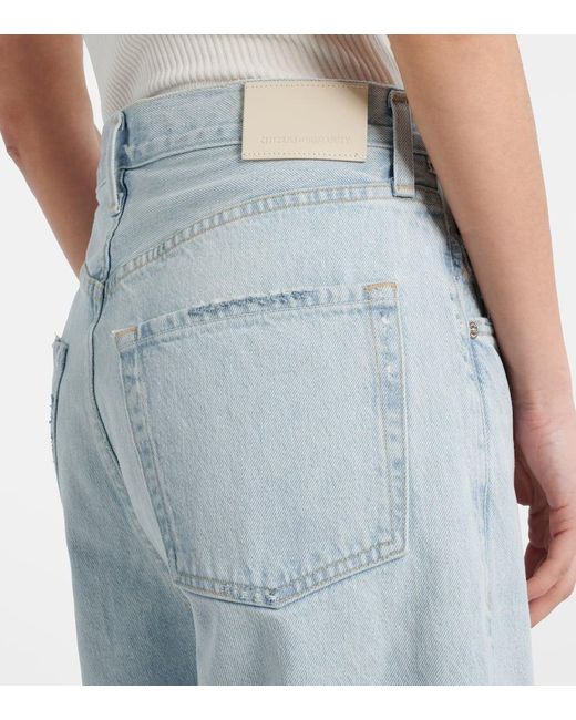 Citizens of Humanity Blue High-Rise Wide-Leg Jeans Annina