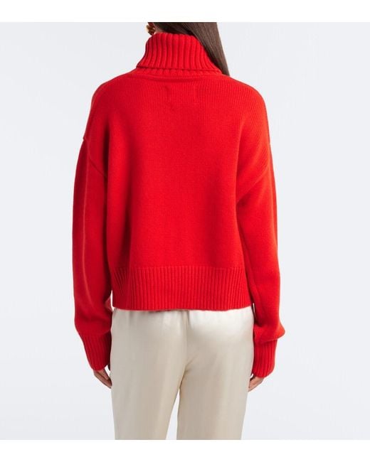 Extreme Cashmere Red N°434 Crop Xtra Cashmere Turtleneck Sweater