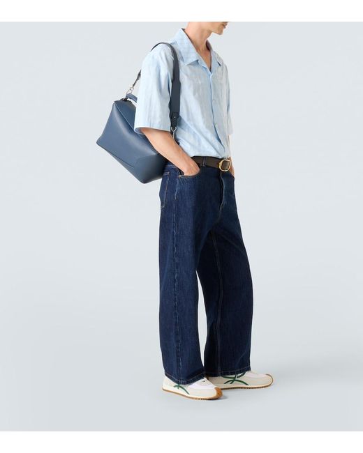 Loewe Blue Puzzle Edge Large Leather Shoulder Bag for men
