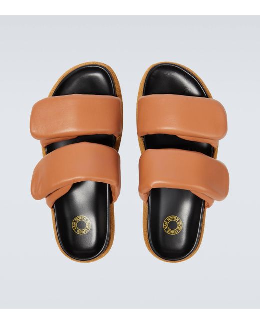 Dries Van Noten Brown Leather Platform Sandals for men