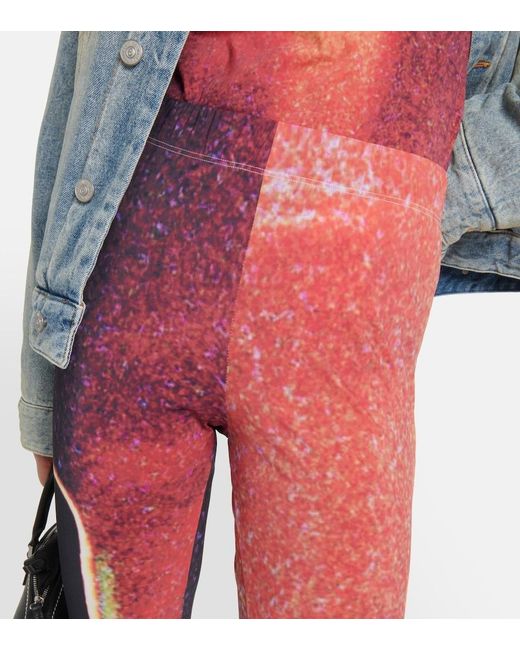 MM6 by Maison Margiela Red Printed Leggings
