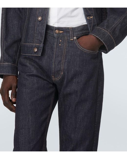 Jeans rectos de tiro bajo Alexander McQueen de hombre de color Blue