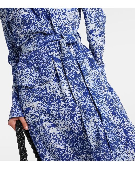 Proenza Schouler Blue Vanessa Printed Shirt Dress
