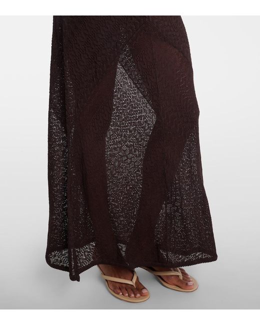 Staud Black Vera Knitted Open-Back Maxi Dress