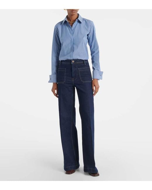 Polo Ralph Lauren Blue High-Rise Wide-Leg Jeans