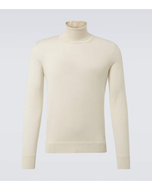 Tom Ford Rollkragenpullover Aus Kaschmir Und Seide in White für Herren